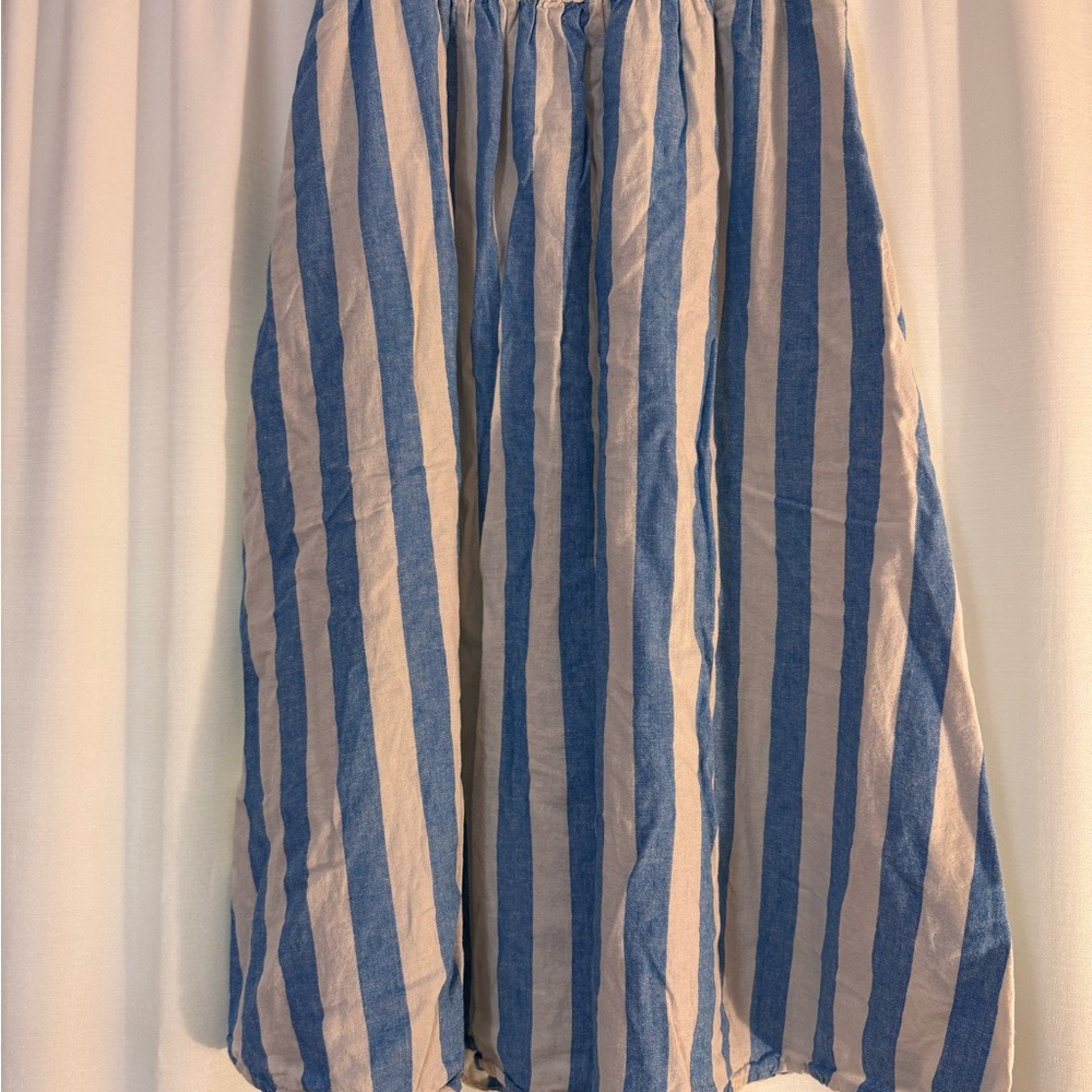 a new day Vertical Striped Midi Skirt in Blue and Cream